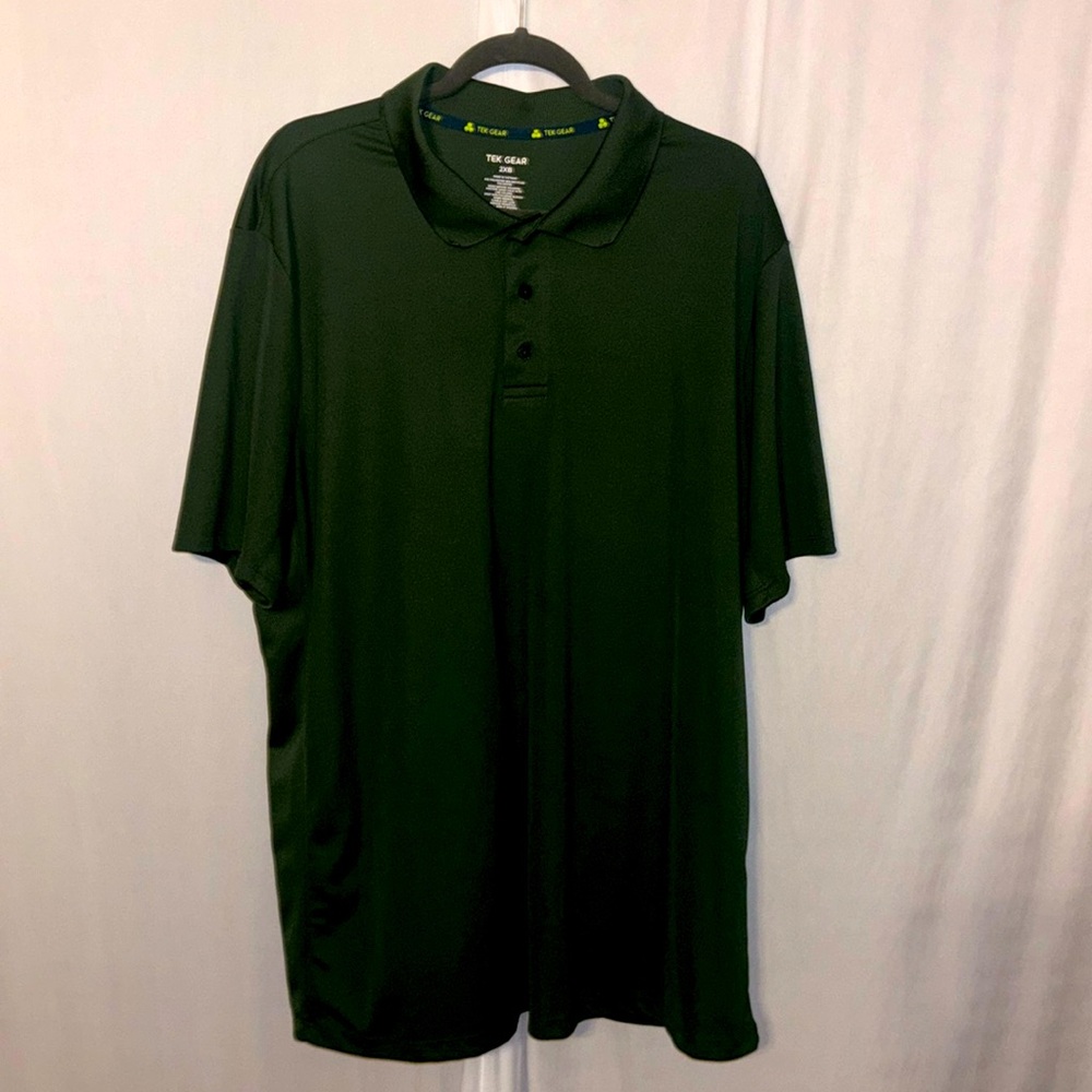 Tek Gear Green Short Sleeve Collared Pull Over 2XB